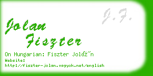 jolan fiszter business card